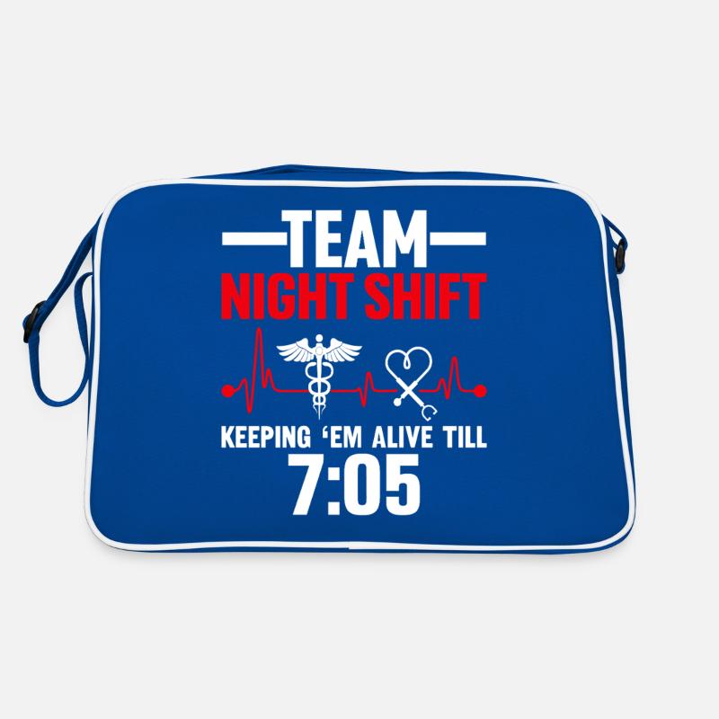 Team Night Shift Funny Dialysis Tech Nurse Retro Bag