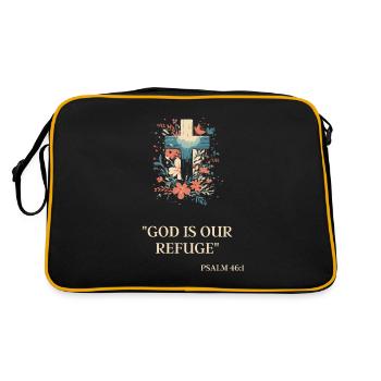 Croix avec Psaume 46:1 : Dieu est notre refuge - Sac Retro - noir/or - Dos