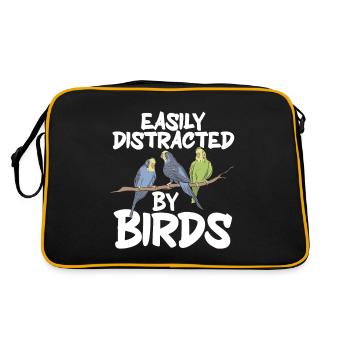 Bird Watching Cute Bird Lover - Retro Tasche - Schwarz/Gold - Hinten