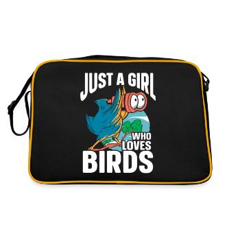 Bird Watching Cute Bird Lover - Retro Tasche - Schwarz/Gold - Hinten