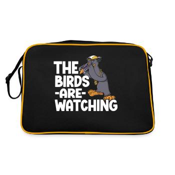 Bird Watching Cute Bird Lover - Retro Tasche - Schwarz/Gold - Hinten