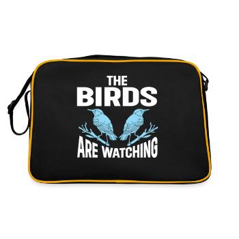 Bird Watching Cute Bird Lover - Retro Tasche - Schwarz/Gold - Hinten