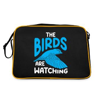 Bird Watching Cute Bird Lover - Retro Tasche - Schwarz/Gold - Hinten