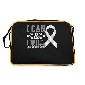 I Can And I Will Funny Pulmonary Lung Cancer - Retro Bag - black/gold - Back