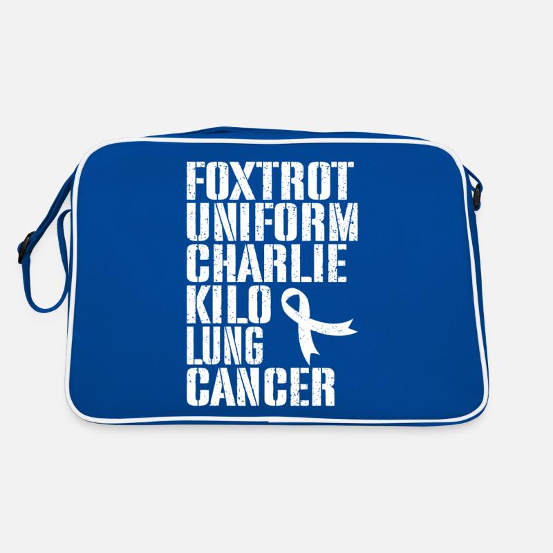 Funny Lung Cancer White Ribbon Pulmonary LUng Retro Bag