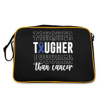 Tougher Than Cancer Blue Ribbon Bowel Colon - Retro Bag - black/gold - Back