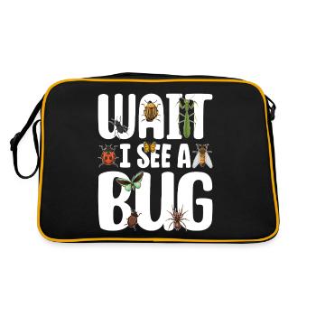 Wait I See A Bug Insect Small Beetles Funny - Retro Bag - black/gold - Back