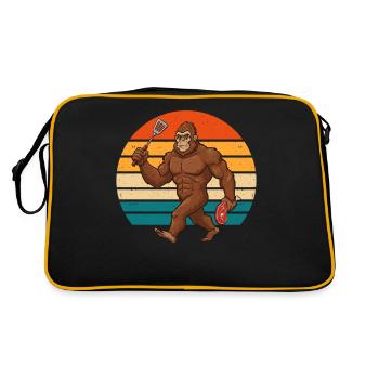 Funny Bigfoot Grinng Retro BBQ Barbecue Gilling - Retro Bag - black/gold - Back