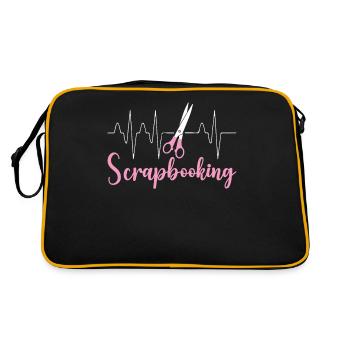 Scrapbooking Funny Heartbeat Hobbyist Handmade - Retro Bag - black/gold - Back