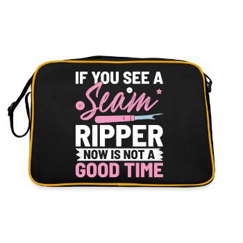 Wenn Sie einen Nahtaufreißer sehen, ist jetzt kein guter Zeitpunkt - Retro Tasche - Schwarz/Gold - Hinten