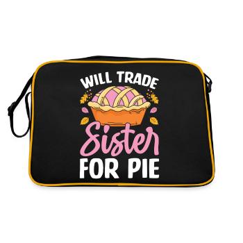 Will Trade Sister for Pie Fall Thanksgiving Funny - Retro Bag - black/gold - Back