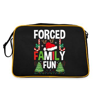 Forced Family Fun Funny Christmas Xmas Family - Retro Bag - black/gold - Back