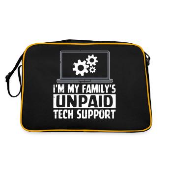 I'm My Family's Unpaid Tech Support Funny - Retro Bag - black/gold - Back