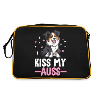 Kiss My Aussie Drôle Berger Australien Aussie - Sac Retro - noir/or - Dos