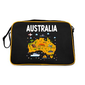Drôle d’Australie Ayers Rock Aborigène Australien - Sac Retro - noir/or - Dos
