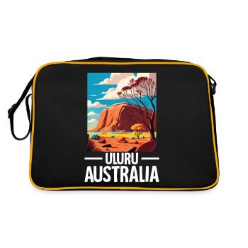 Uluru Australien Ayers Rock Landmark Lustig - Retro Tasche - Schwarz/Gold - Hinten
