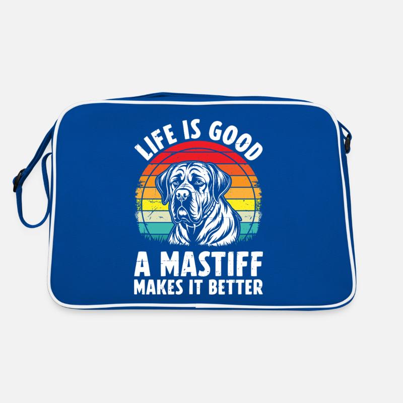 Life Is Good A Mastiff Makes It Better Retro Retro Bag