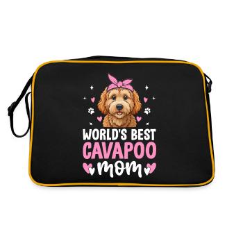 Cavapoo Mom Appreciation Cavadoodle Funny Pet Dog - Retro Bag - black/gold - Back