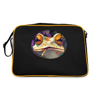 Stoned Frog Prince Fumer de l’herbe : Drôle de crapaud de cannabis - Sac Retro - noir/or - Dos