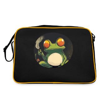 Funny Frog Prince fume de l’herbe : charlatan et cannabis - Sac Retro - noir/or - Dos