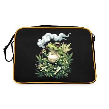 Frog with Joint - Smoking Weed Frog - Retro Bag - black/gold - Back