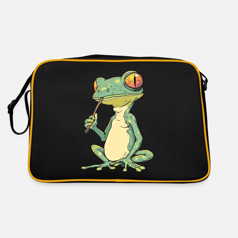 Frog with Joint in Mouth - Weed Frog Design Retro Bag