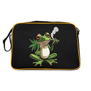 Grenouille avec joint et feuille de cannabis - Weed Frog D - Sac Retro - noir/or - Dos