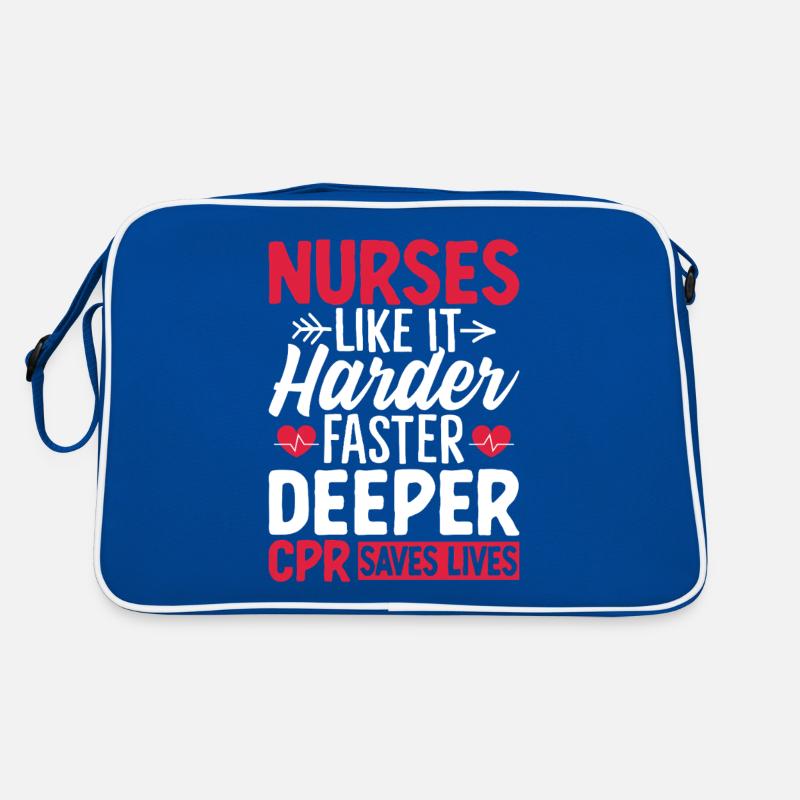 Nurses Like It Harder Faster Deeper Funny CPR EMT Retro Bag