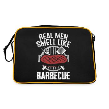 De vrais hommes sentent comme le barbecue Drôle de viande Fumer - Sac Retro - noir/or - Dos
