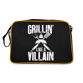 Grillin Like A Villain Funny Meat Smoking BBQ - Retro Bag - black/gold - Back