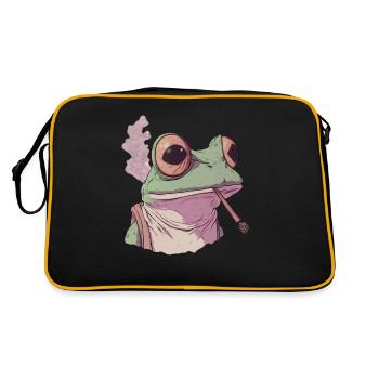 Grenouille avec d’énormes yeux et une articulation - Weed Frog - Sac Retro - noir/or - Dos