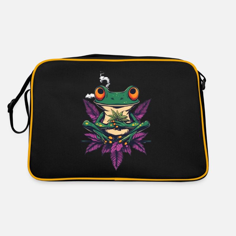 Frog with Joint and Cannabis Leaf - Weed Frog Retro Bag