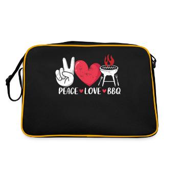 Peace Love BBQ Pitmaster Smoker Funny BBQ - Retro Bag - black/gold - Back