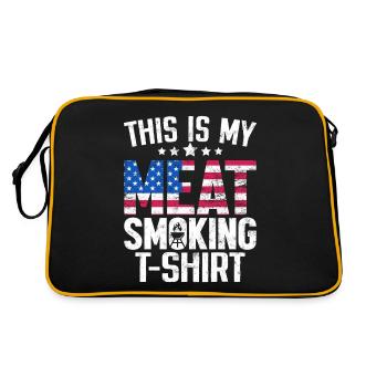 This Is My Meat Smoking Grilling American Flag - Retro Bag - black/gold - Back
