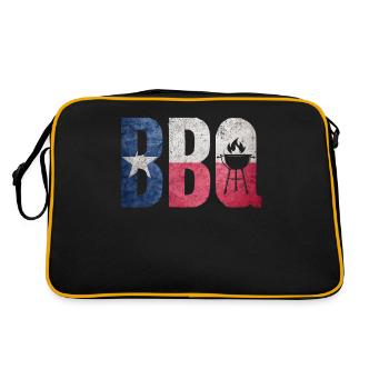 BBQ Texas State Flag Viande Fumer la poitrine - Sac Retro - noir/or - Dos