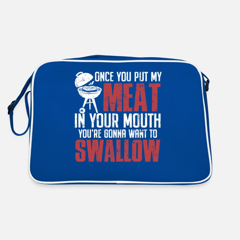 Sobald du mein Fleisch in deinen Mund steckst Lustiges BBQ Retro Tasche