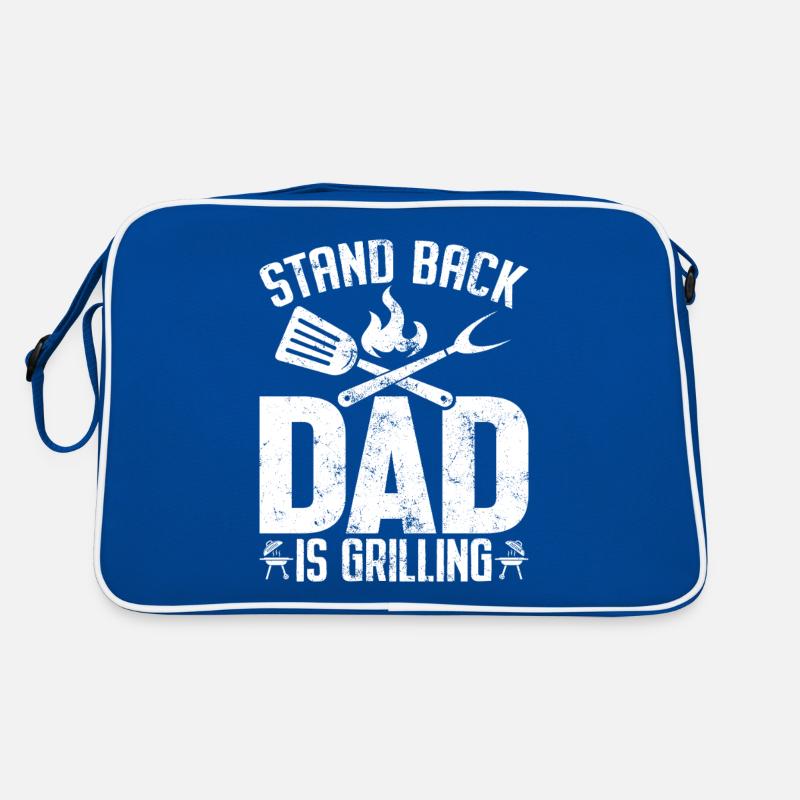Stand Back Dad Is Grilling Meat Smoking Barbecue Retro Bag