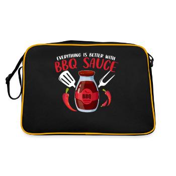 Funny BBQ Grilling Meat Smoking Pitmaster - Retro Bag - black/gold - Back