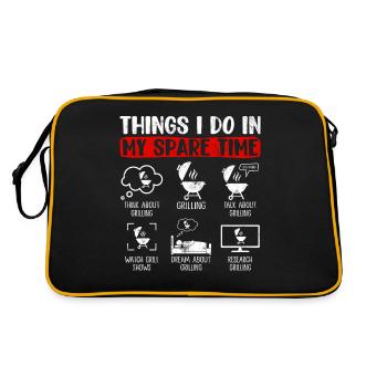 Ce que je fais pendant mon temps libre Grillades amusantes - Sac Retro - noir/or - Dos