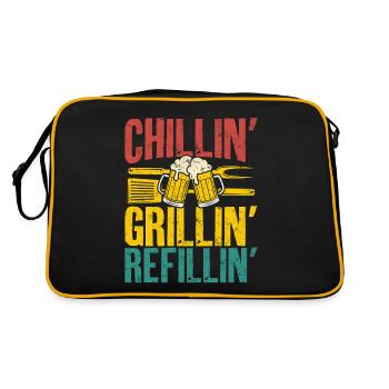 Grillin Chillin Refillin Retro Beer and BBQ - Retro Bag - black/gold - Back