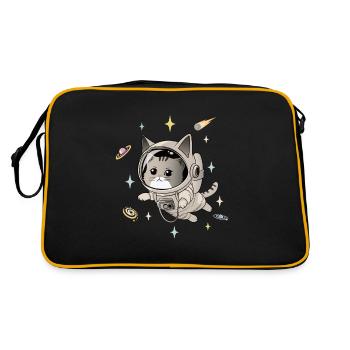 Chat astronaute dans l’espace - Sac Retro - noir/or - Dos