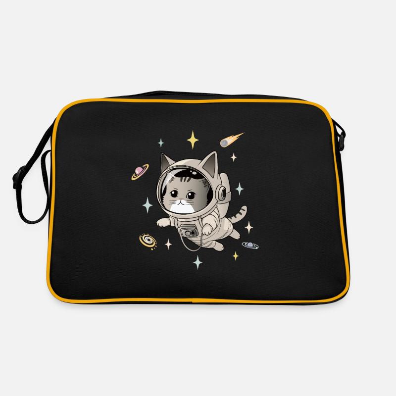 Astronautenkatze im All Retro Tasche