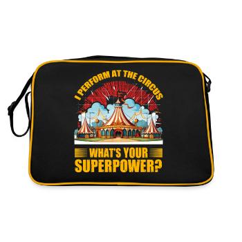 Ich trete im Zirkus auf, was ist deine Superkraft - Retro Tasche - Schwarz/Gold - Hinten