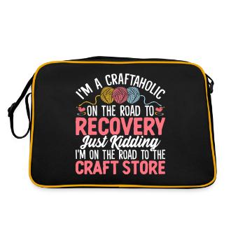 I'm A Craftaholic Funny Sewing Fabricologist - Retro Bag - black/gold - Back