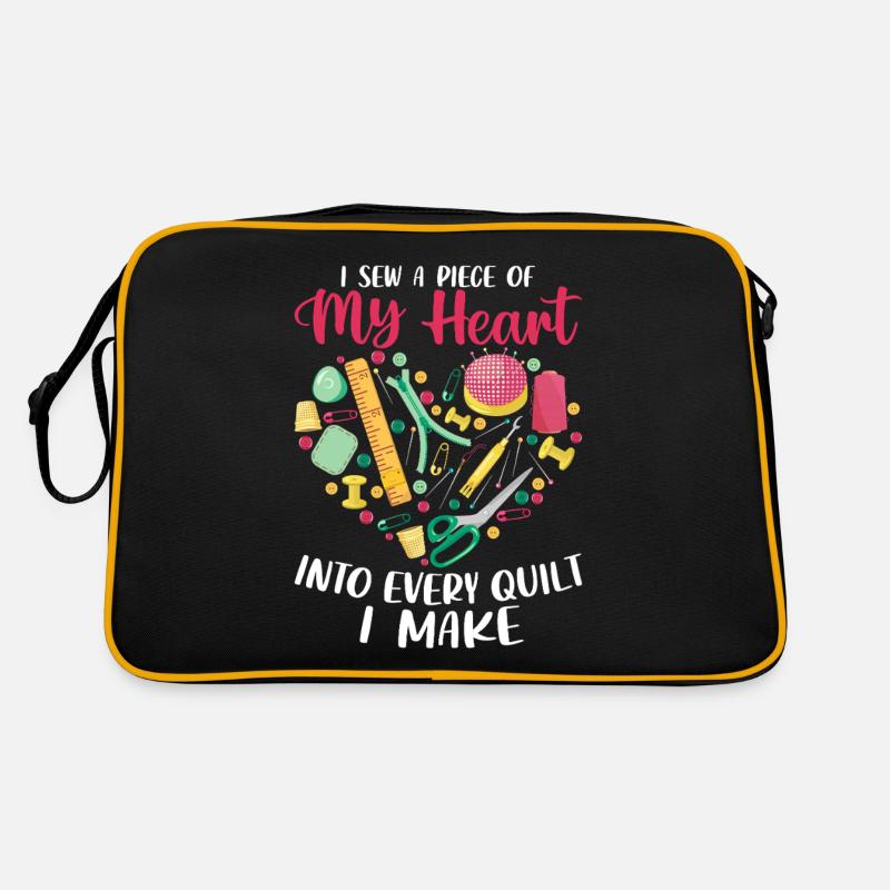 Je couds un morceau de mon cœur dans chaque courtepointe que je fais Sac Retro