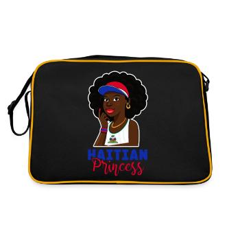 Haiti Haitianer Karibik Urlaub - Retro Tasche - Schwarz/Gold - Hinten