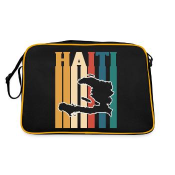 Haiti Haitianer Karibik Urlaub - Retro Tasche - Schwarz/Gold - Hinten