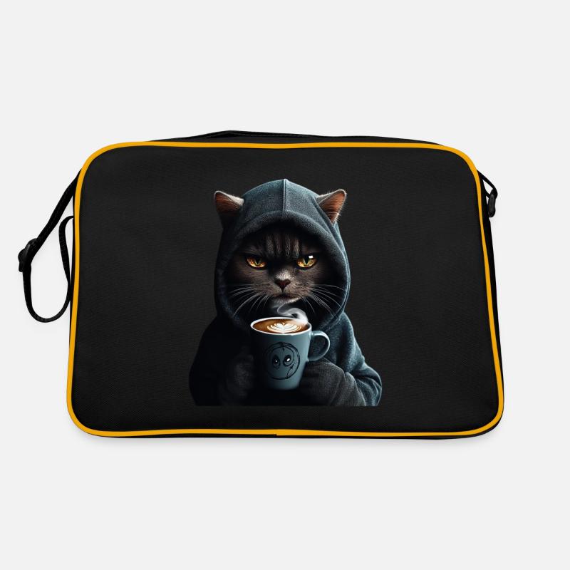 Chat mystique avec sweat à capuche et café Sac Retro