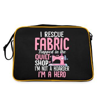 I Rescue Fabric Trapped In The Quilt Shop Funny - Retro Bag - black/gold - Back