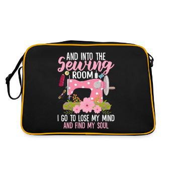 Into The Sewing Room I Go Quilting Sewing Hand - Retro Bag - black/gold - Back